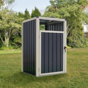 Caja para contenedores de basura Tarbek para 1/2/3/4 contenedores de acero galvanizado antracita en varios tamaños [en.casa]