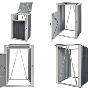 Caja para contenedores de basura Tarbek para 1/2/3/4 contenedores de acero galvanizado antracita en varios tamaños [en.casa]