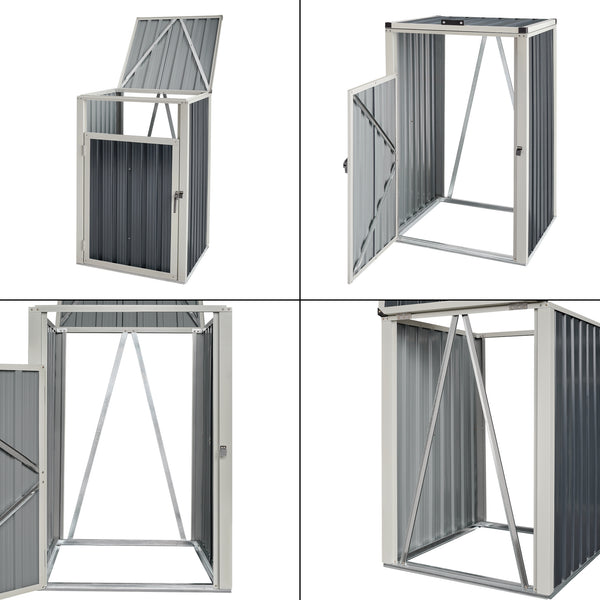 Caja para contenedores de basura Tarbek para 1/2/3/4 contenedores de acero galvanizado antracita en varios tamaños [en.casa]