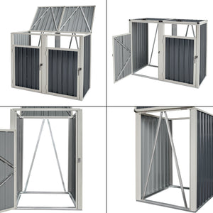 Caja para contenedores de basura Tarbek para 1/2/3/4 contenedores de acero galvanizado antracita en varios tamaños [en.casa]