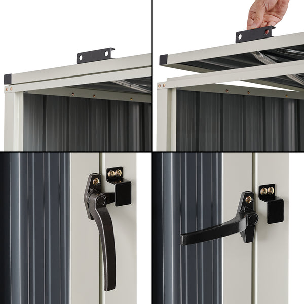 Caja para contenedores de basura Tarbek para 1/2/3/4 contenedores de acero galvanizado antracita en varios tamaños [en.casa]