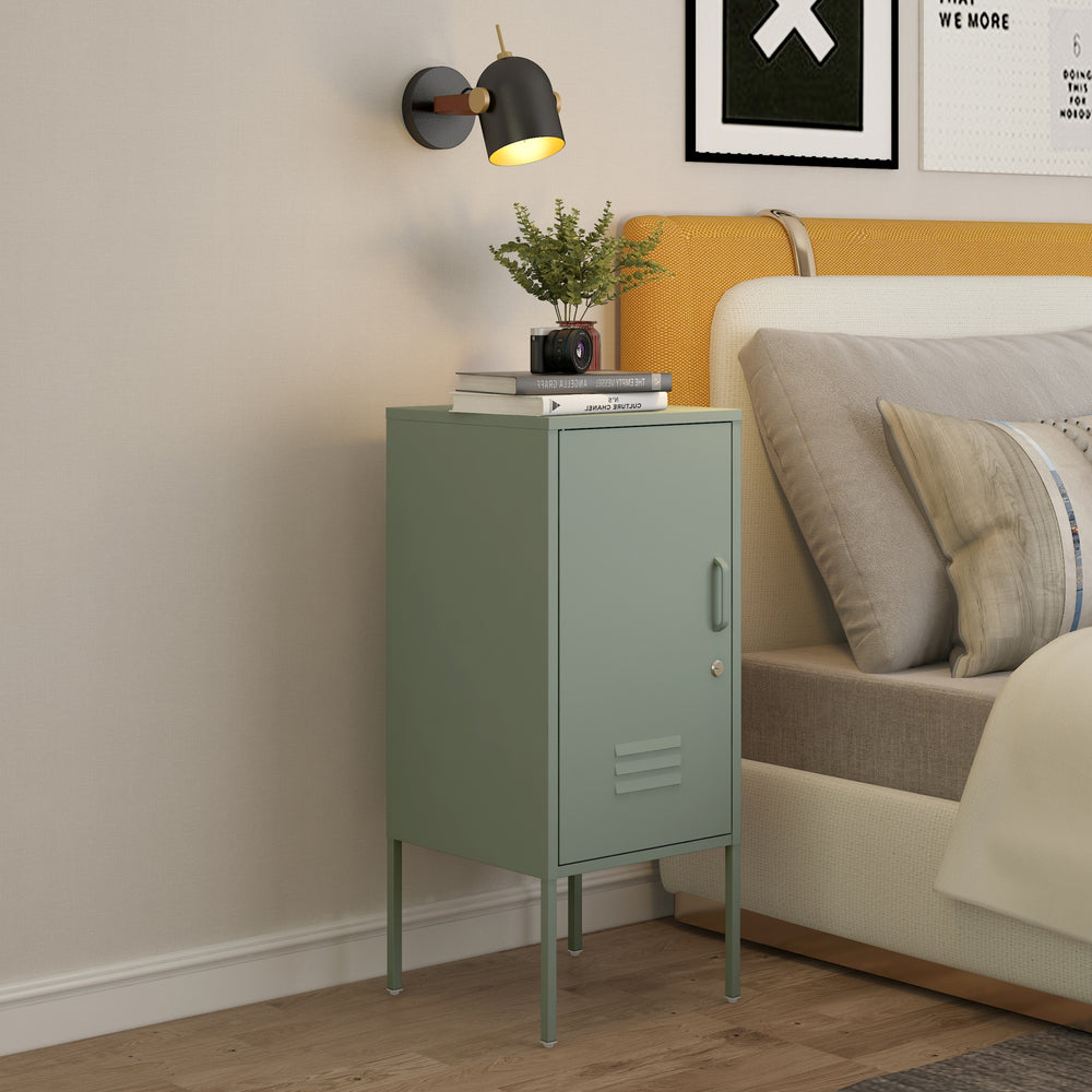 Mesita de noche Hausjärvi 82x35x35 cm acero [en.casa] - premiumXL