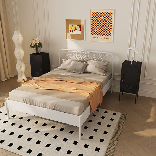 Mesita de noche Hausjärvi juego de 2 piezas con tirador de puerta a la derecha y a la izquierda [en.casa]