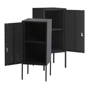 Mesita de noche Hausjärvi juego de 2 piezas con tirador de puerta a la derecha y a la izquierda [en.casa]