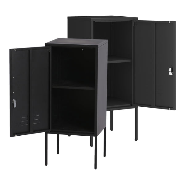 Mesita de noche Hausjärvi juego de 2 piezas con tirador de puerta a la derecha y a la izquierda [en.casa]