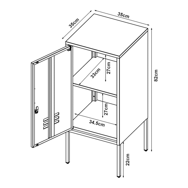 Mesita de noche Hausjärvi juego de 2 piezas con tirador de puerta a la derecha y a la izquierda [en.casa]
