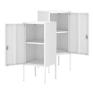 Mesita de noche Hausjärvi juego de 2 piezas con tirador de puerta a la derecha y a la izquierda [en.casa]