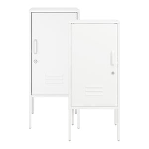 Mesita de noche Hausjärvi juego de 2 piezas con tirador de puerta a la derecha y a la izquierda [en.casa]