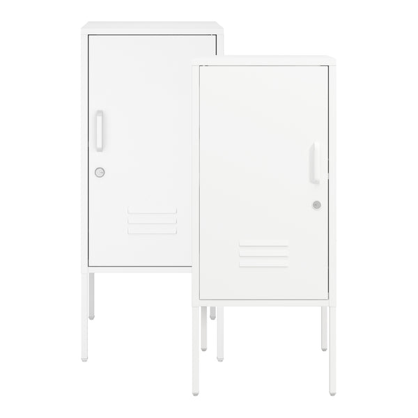 Mesita de noche Hausjärvi juego de 2 piezas con tirador de puerta a la derecha y a la izquierda [en.casa]