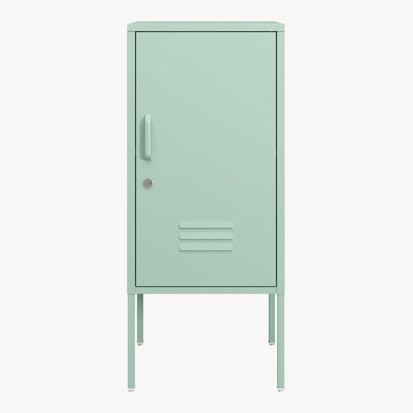 Mesita de noche Hausjärvi 82x35x35 cm Tirador de puerta a la izquierda Acero [en.casa]
