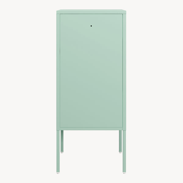 Mesita de noche Hausjärvi 82x35x35 cm Tirador de puerta a la izquierda Acero [en.casa]
