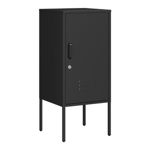 Mesita de noche Hausjärvi 82x35x35 cm Tirador de puerta a la izquierda Acero [en.casa]