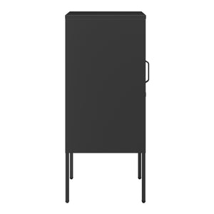 Mesita de noche Hausjärvi 82x35x35 cm Tirador de puerta a la izquierda Acero [en.casa]
