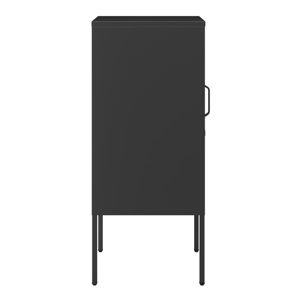 Mesita de noche Hausjärvi 82x35x35 cm Tirador de puerta a la izquierda Acero [en.casa]