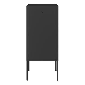 Mesita de noche Hausjärvi 82x35x35 cm Tirador de puerta a la izquierda Acero [en.casa]