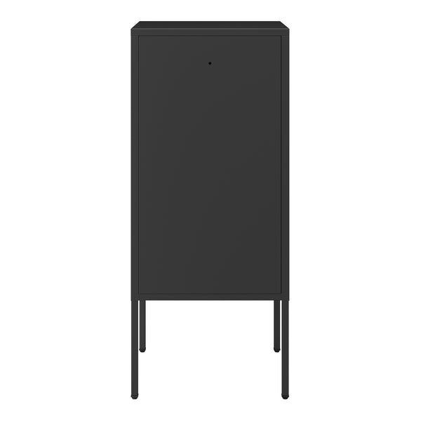 Mesita de noche Hausjärvi 82x35x35 cm Tirador de puerta a la izquierda Acero [en.casa]