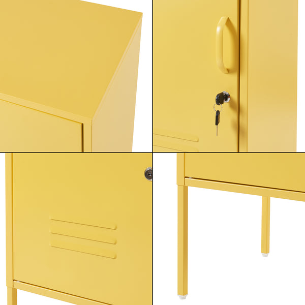 Mesita de noche Hausjärvi 82x35x35 cm acero [en.casa]
