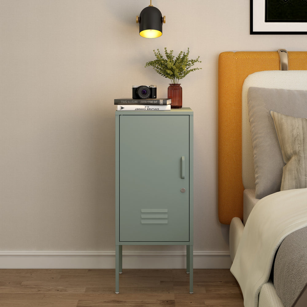 Mesita de noche Hausjärvi 82x35x35 cm acero [en.casa] - premiumXL