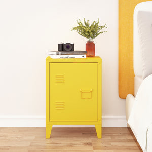 Mesita de noche Inari Tirador de puerta a la derecha Acero [en.casa]