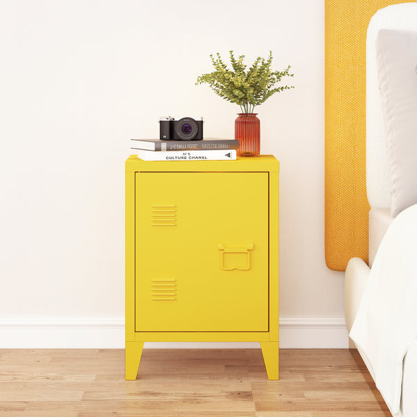 Mesita de noche Inari Tirador de puerta a la derecha Acero [en.casa]