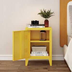 Mesita de noche Inari Tirador de puerta a la derecha Acero [en.casa]