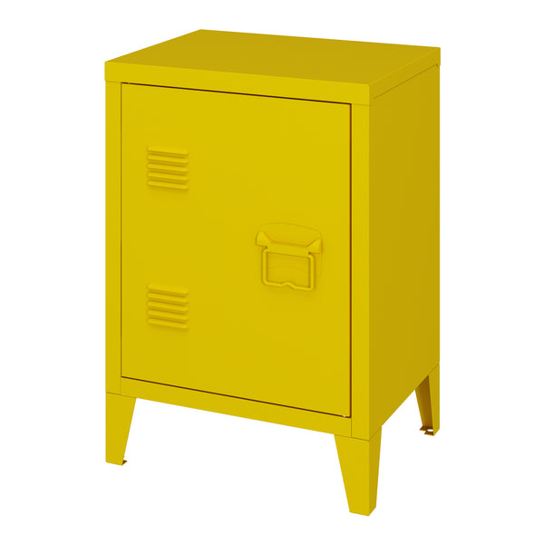 Mesita de noche Inari Tirador de puerta a la derecha Acero [en.casa]