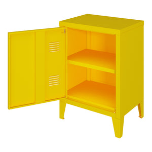 Mesita de noche Inari Tirador de puerta a la derecha Acero [en.casa]