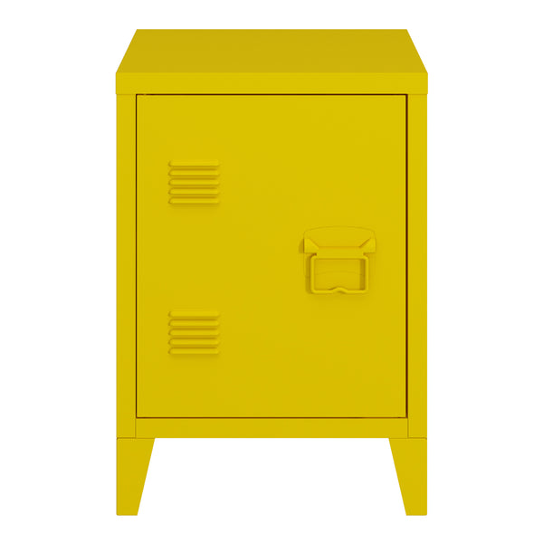 Mesita de noche Inari Tirador de puerta a la derecha Acero [en.casa]