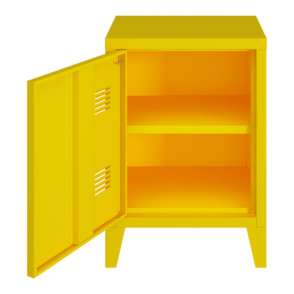 Mesita de noche Inari Tirador de puerta a la derecha Acero [en.casa]