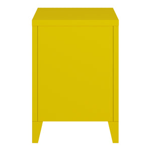 Mesita de noche Inari Tirador de puerta a la derecha Acero [en.casa]