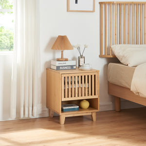 Mesita de noche Ypäjä 50x42x39cm bambú [en.casa] - premiumXL