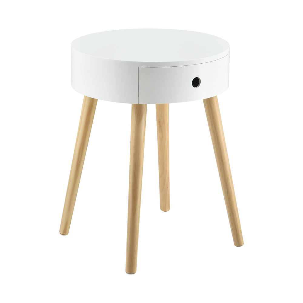 Mesita de noche Aurich 50x38x38 cm con cajón diseño retro blanco en.casa - premiumXL