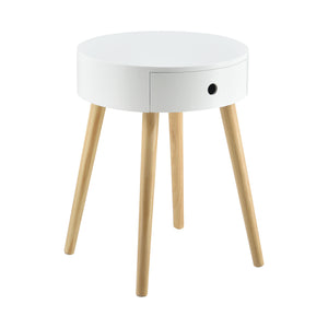 Mesita de noche Aurich 50x38x38 cm con cajón diseño retro blanco en.casa - premiumXL