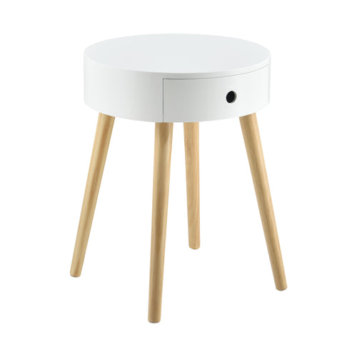Mesita de noche Aurich 50x38x38 cm con cajón diseño retro blanco en.casa - premiumXL