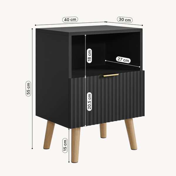 Mesita de noche Nand cajón [en.casa]