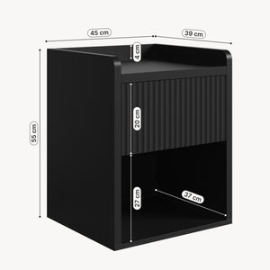 Mesita de noche Nand cajón + 1 compartimento 55x45x39 cm [en.casa]