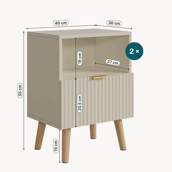 Mesita de noche Nand cajón [en.casa]
