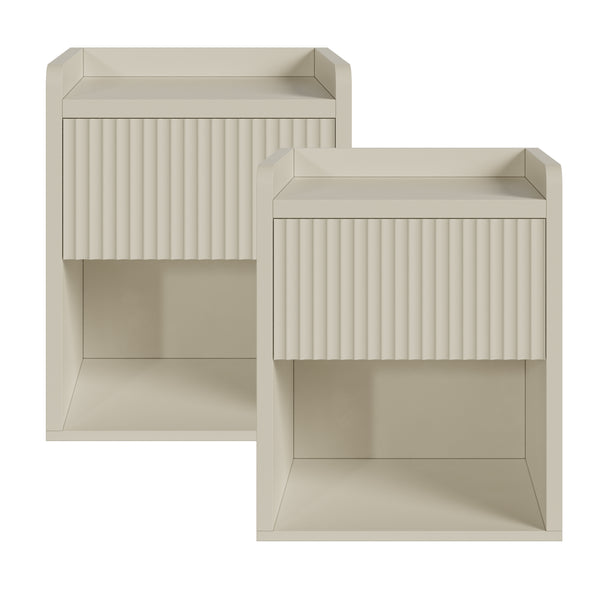 Mesita de noche Nand cajón + 1 compartimento 55x45x39 cm [en.casa]