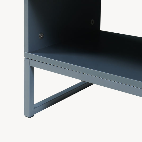 Mueble bajo lavabo 'Svanes' 70 x 60 x 30 cm Frente de bambú Estructura metálica Gris oscuro/Natural