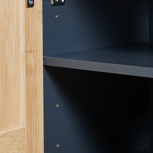 Mueble bajo lavabo Svanes con 2/3 compartimentos cerrados 70x60x30cm gris oscuro/natural [en.casa]