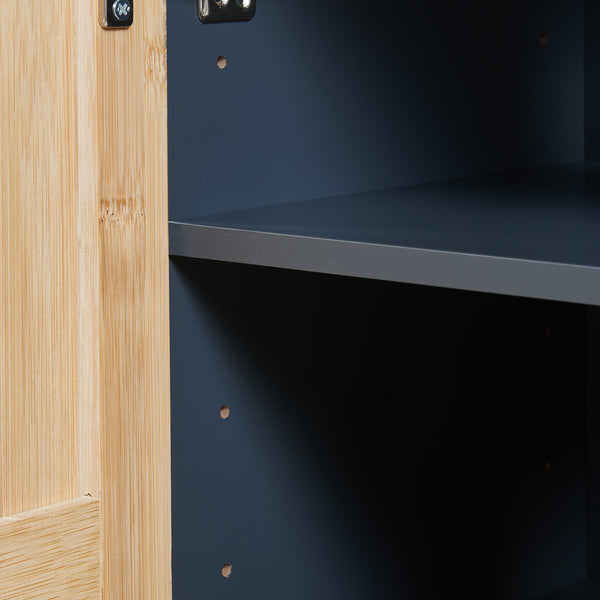 Mueble bajo lavabo Svanes con 2/3 compartimentos cerrados 70x60x30cm gris oscuro/natural [en.casa]