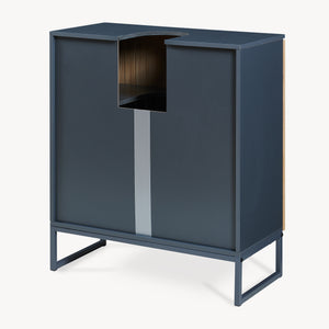 Mueble bajo lavabo Svanes con 2/3 compartimentos cerrados 70x60x30cm gris oscuro/natural [en.casa]
