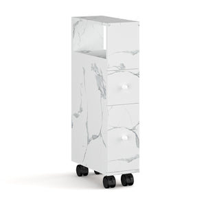 Armario rodante delgado Broreynna 2 cajones 66x15x33cm [en.casa]