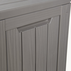 Arcón exterior Vades con tapa 117x47x59cm - efecto madera [casa.pro] 