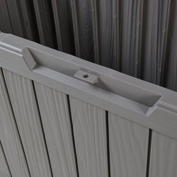 Arcón exterior Vades con tapa 117x47x59cm - efecto madera [casa.pro] 