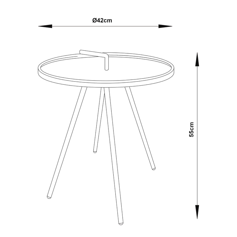 Esquema acotado Mesa auxiliar de exterior Fosen 55 x Ø 42 cm [en.casa]