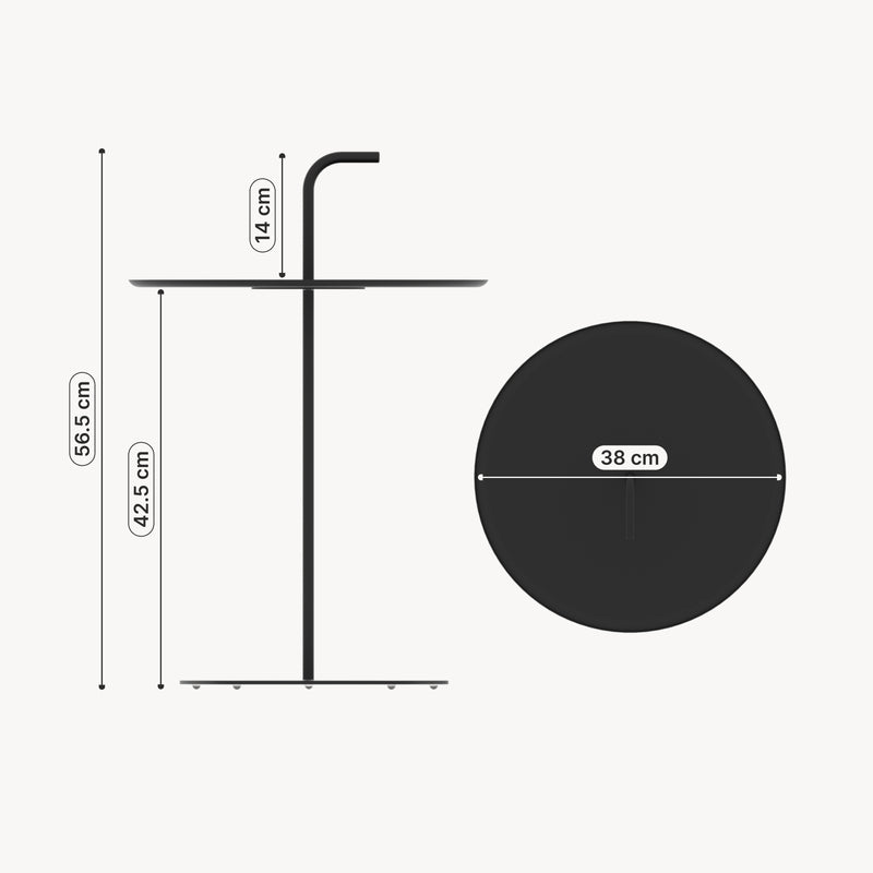 Esquema acotado Mesa auxiliar de jardín Calimera 56,5x38 cm - [casa.pro]