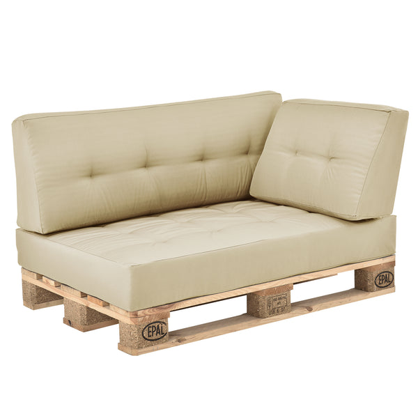 Cojín para respaldo Cojín de esquina Cojín para asiento para sofá de palets euro Cojines para palets Almohadilla para interior/exterior Almohadón Muebles + palet [en.casa]