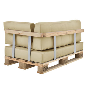 Cojín para respaldo Cojín de esquina Cojín para asiento para sofá de palets euro Cojines para palets Almohadilla para interior/exterior Almohadón Muebles + palet [en.casa]