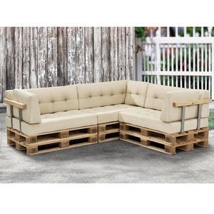 Cojín para respaldo Cojín de esquina Cojín para asiento para sofá de palets euro Cojines para palets Almohadilla para interior/exterior Almohadón Muebles + palet [en.casa]